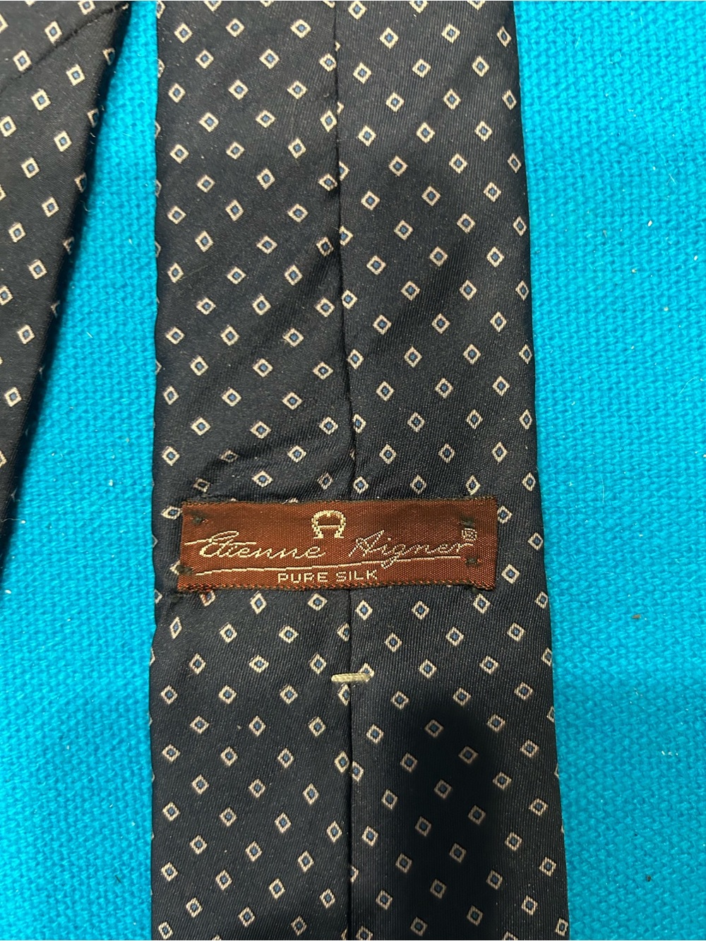 VINTAGE CLASSIC  Etienne Aigner Pure Silk Tie Geometric Diamond Classic Necktie